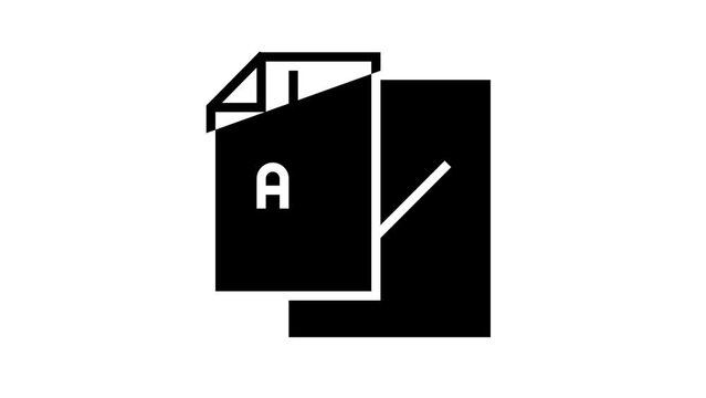 a2 format for poster printing line icon animation