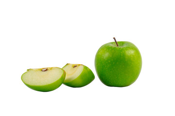 Fresh green apple isolated on transparent background