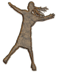 Metal sign of people- clipart png. Standard photoshop shapes- metal computer symbols. Creative figure- metal corrosion