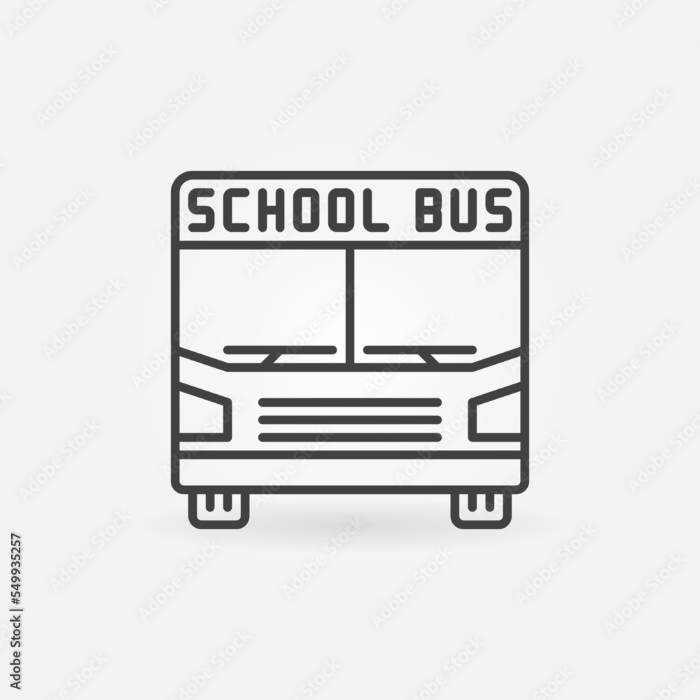 Poster schoolbus outline vector bus concept minimal icon