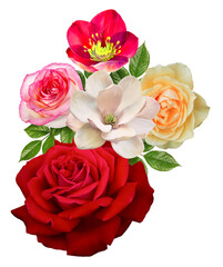 Digital Flower, Floral Beautiful Textile Flower Design
