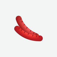 Sausage Icon. Fast Food Concept. - Vector