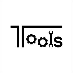 Tools letter logo design illustration. Isolated on a white background. Tools logo design.