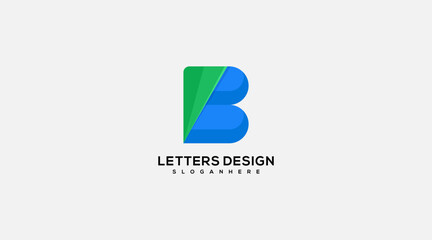 B Letter logo Design Vector Illustration Modern Icon.