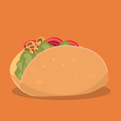 Fast food taco vector cute cartoon mascot illustration