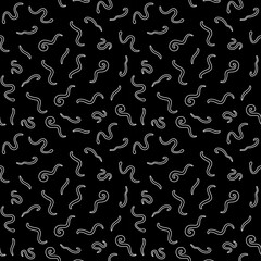 Helminths Nematodes and Intestinal Worms vector outline Seamless Pattern