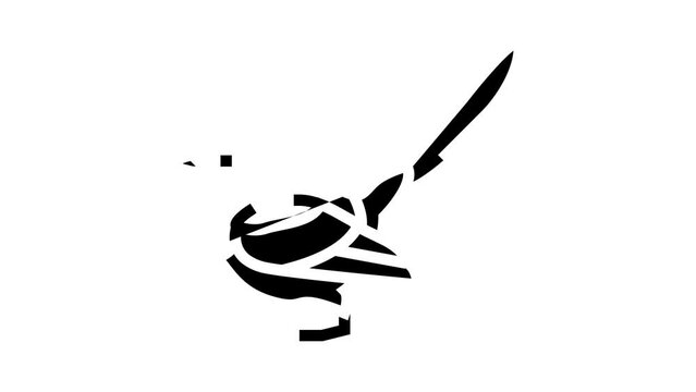splendid fairywren bird exotic glyph icon animation