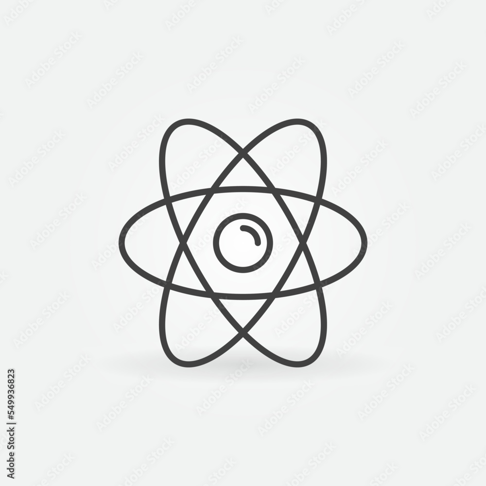 Poster atom vector concept linear minimal icon or symbol