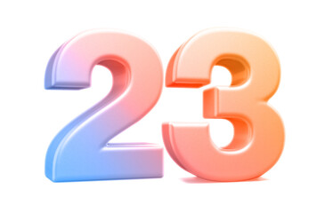 Naklejka premium 3d gradient number 23