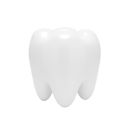 the dental model of a tooth, 3d render illustration concept of dental examination of teeth, dental health and hygiene isolated on white background