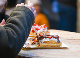 Luxembourg ville marché Noel fete illumination eclairage gauffre