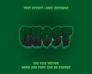 green ghost 3d vector editable text effect