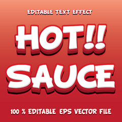 text effect editable vector file eps red white 3d chili sauce caption text