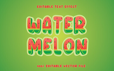 text effect editable vector eps file theme fruit watermelon red pink sweet girl children