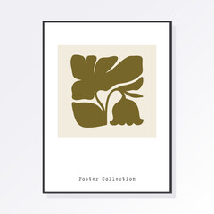 Trendy Matisse botanical wall art with floral patterns in pastel colors, Boho decor, Minimalist art, Illustration, Poster, Postcard. Collection for decoration. Set of abstract fashion creativity.