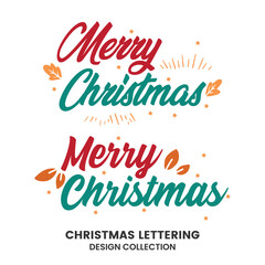 Christmas lettering badge on white background design template