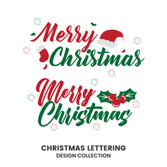 Fototapeta na wymiar Christmas lettering badge on white background design template