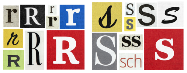 PNG Ransom note alphabet Paper cut letters R-S newspaper cutouts