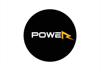 r logo power energy concept