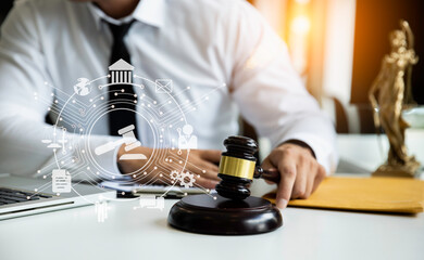 lawyer working on table office, law and justice concept, Selective focus, Law,