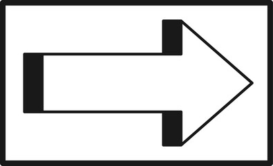 Arrow symbol. Turn right. Transparent flat design element.