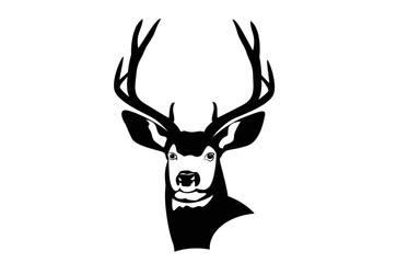 Silhouette of deer head. Vector illustration