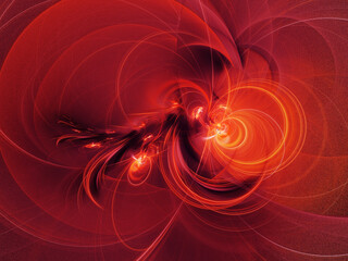 red abstract fractal background 3d rendering illustration