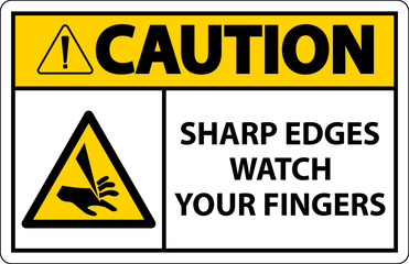 Caution Sharp Edges Watch Your Fingers On White Background