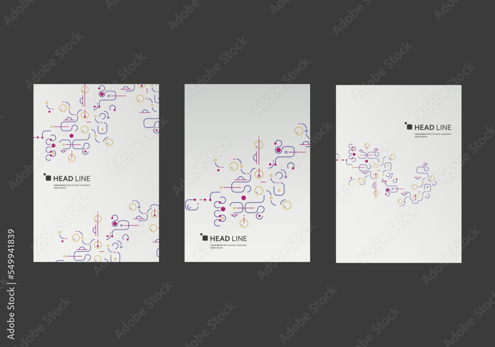 Poster Cover brochure with geometric connect shapes. Document concept. Modern minimal style. Business card. Vector abstract presentation concept. Minimal poster template