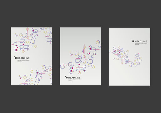 Cover brochure with geometric connect shapes. Document concept. Modern minimal style. Business card. Vector abstract presentation concept. Minimal poster template