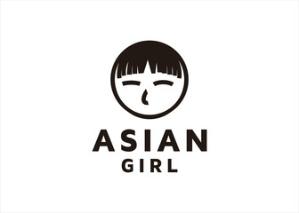 asian girl logo design 