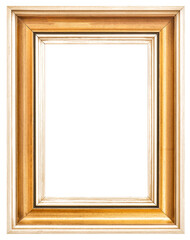 PNG Golden wooden picture frame isolated transparent background