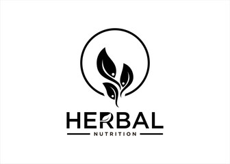 herbal leaf medical nature abstract human logo design