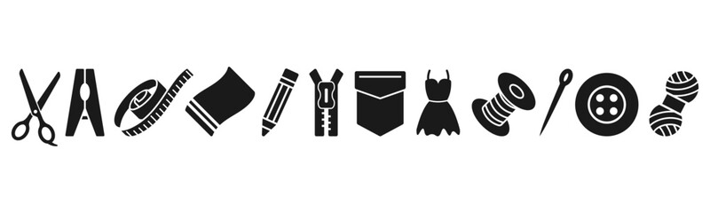 Sewing icon design template vector illustration set