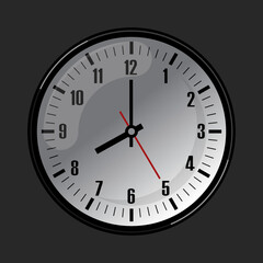 wall clock simple, vector illustration 