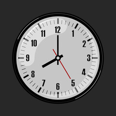 wall clock simple, vector illustration 