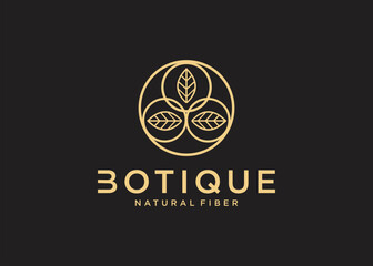nature leaf flower elegant decoration logo design for boutique jewelry beauty product
