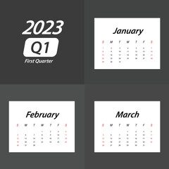 Q1 First Quarter of 2023 Calendar
