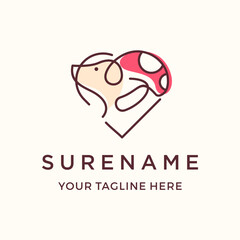 love dog fungi logo design inspiration custom logo design vector