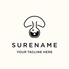 mushroom laboratory logo design illustration custom logo design vector