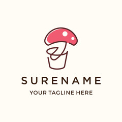 mushroom pot logo design inspiration custom logo design vector