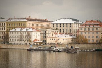 Fototapeta na wymiar Prague historical downtown city fragments around Charles bridge