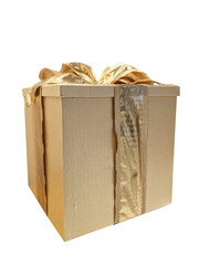 golden gift box with bow
