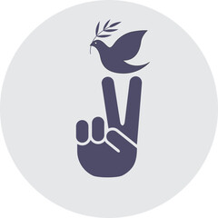 Vector peace sign - hand showing two fingers