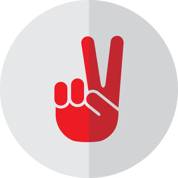 Vector peace sign - hand showing two fingers