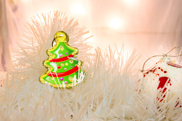 Colorful christmas decorations and ornaments