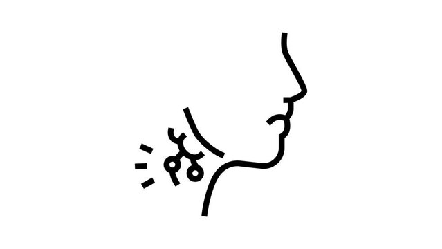 swollen lymph glands hiv symptom line icon animation