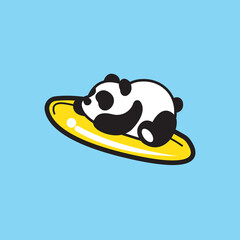 surfing panda illustration vector combination. © ragil