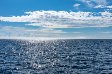 Panoramic view of the White Sea near the Solovetsky Islands, Russia