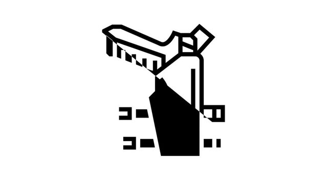gun holster line icon animation